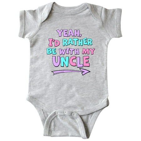 

Inktastic Yeah I d Rather be with My Uncle in Pink Blue and Purple Gift Baby Boy or Baby Girl Bodysuit