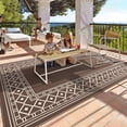 thumbnail image 7 of DEORAB 10'x14'Outdoor Rugs Waterproof Reversible Plastic Carpet Camping Patio Outside Mat,Coffee & Brown, 7 of 7