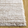 thumbnail image 4 of SAFAVIEH Rumi Barrett Striped Polyester Shag Area Rug, Ivory/Beige, 9' x 12', 4 of 8