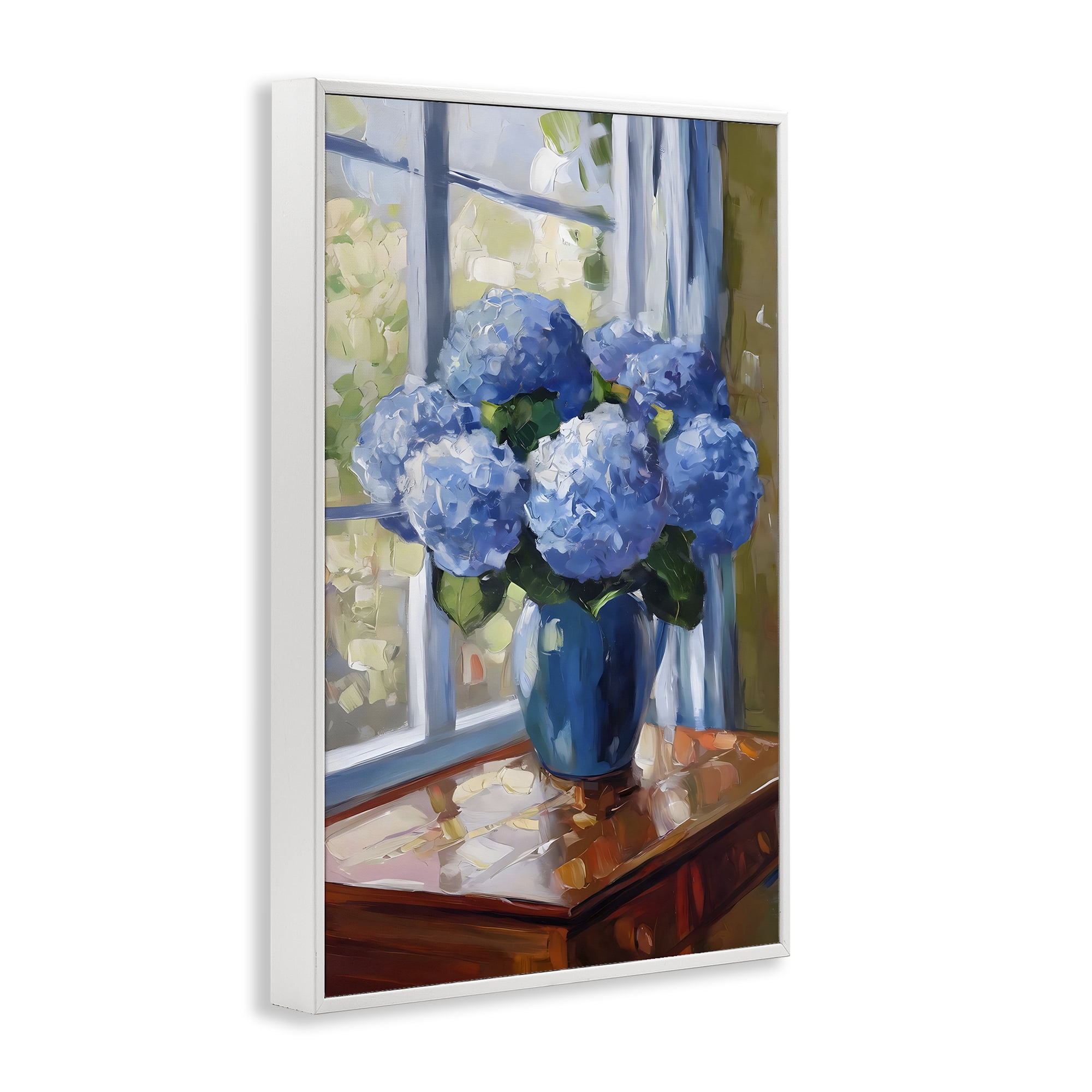 Stupell Industries Winter Hydrangeas by Window White Framed Giclee Art, design by Creative Studio
