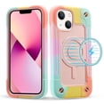 thumbnail image 6 of iPhone 13 Case, [Compatible with MagSafe] Heavy Duty Drop Rugged Shockproof Durable Frame Protective Anti-Scratch Bumper Case for Apple iPhone 13 6.1 Inch 2021 Release,Pink Rainbow, 6 of 6