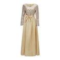 thumbnail image 4 of Gubotare Dresses for Women Long Sleeve Formal Dress Plus Size Evening Dresses Maxi Prom Party Dresses Formal Homecoming Dresses Formal Gowns(Beige,3XL), 4 of 5