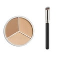 thumbnail image 2 of Kokovifyves Tricolor Concealer Face Makeup with Brush Color Correction Concealer Mini Portable Tricolor Concealer Pot for Mature Light Medium, 2 of 8