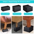thumbnail image 5 of Arboraoe Adjustable Furniture Risers for Sofas. Bed Risers 3 Inch Heavy Duty. Stackable Desk Risers Up to 1300lbs. Bed Elevators for Desk Chair Couch Sofa Dorm Table Legs Risers - (4 Piece Set. Black), 5 of 5