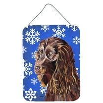 Boykin Spaniel Winter Snowflakes Wall or Door Hanging Prints
