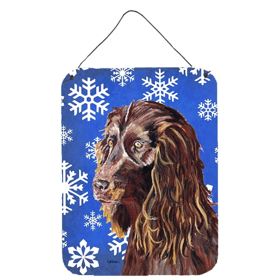 Boykin Spaniel Winter Snowflakes Wall or Door Hanging Prints