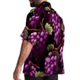 thumbnail image 3 of Grape Men's Short Sleeve Poplin Shirt, Casual Printed Beach Button Down Summer Unisex Shirts, 3 of 6