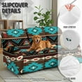 thumbnail image 5 of COEQINE Stretch Recliner Sofa Cover Comfy 3 Seater Reclining Protector 8 Pieces Stretch Reclining Slipcover Extra Large Recliner Cover for Home Decoration, Southwest American Tribal Brown Blue, 5 of 8