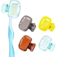 thumbnail image 1 of Eaezerav 4 Pack Toothbrush Covers Caps, Tooth Brush Protector Toothbrush Coverings Clips Portable Plastic Tooth Brush Head Case for Travel, Business, Camping, School, Home, 1 of 7