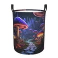 thumbnail image 6 of Lsque Jungle Path Glowing Mushrooms pattern Laundry Hamper Basket, Tall Woven Rope Hamper Basket for Clothes, Lightweight Storage Basket, Collapsible Waterproof-Small, 6 of 8