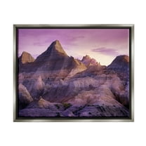 Stupell Badlands Canyon Cliffs Landscape Landscape Photography Gray Floater Framed Art Print Wall Art