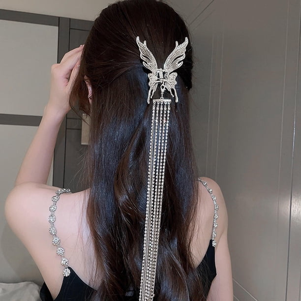 Abrazadera De Captura De Pelo Con Borla, Accesorio Para El Cabello Nupcial Con Clip De Garra De Borla Larga Para Peinar El Cabello Para Mujeres