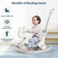 thumbnail image 6 of Rocking Horse, Child Safety Push Handle Rocker for Toddlers 1/2/3 Years Old Kids Ride-on Toy Birthday Gift Girl&Boy Swinging Toy, 6 of 9
