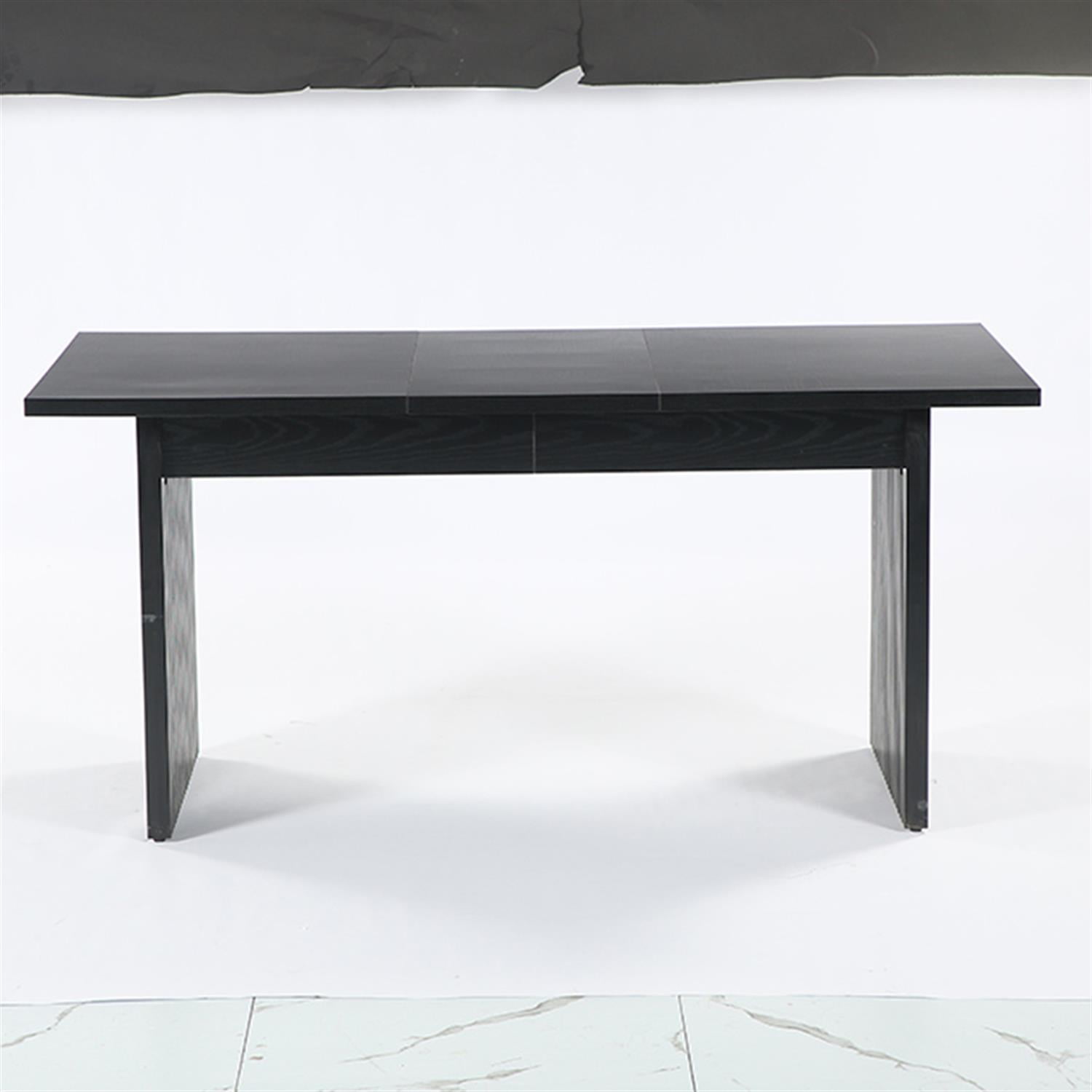 Demi Bonn 63" Modern Conference Table, Wood Meeting Room Table, Home Office Desk Writing Table for Living Room, Bedroom, Black