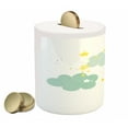 thumbnail image 2 of Unicorn Piggy Bank, Mystic Unicorn Girl Sitting on Fluffy Clouds and Hunting Image Print, Ceramic Coin Bank Money Box for Cash Saving, 3.6" X 3.2", Yellow Green, by Ambesonne, 2 of 4
