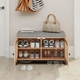 thumbnail image 5 of Dextrus 8 Pair Shoe Storage Bench Shoe Rack Cabinet Stool with Drawers & Cushion, 5 of 5