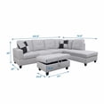 thumbnail image 2 of Ainehome L-Shaped Sectional Sofa Set, 3PC Flanelette Living Room Couches, Right Hand Facing (Grey White), 2 of 2