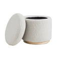 thumbnail image 2 of Linon Primrose Faux Sherpa Storage Ottoman, Natural, 2 of 16
