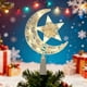 thumbnail image 4 of Luz de Navidad, Adornos de Árbol de Navidad, Luna Pentagrama Glowing, Modelo de Navidad, Iluminación Decorativa, Vintage Estilo, para Salón, Metal Frame, 2-Tier Design, Iluminación LED, para, 4 of 9