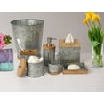 thumbnail image 2 of nu steel Confetti Galvanize Bath Accessory Set Vanity Countertop, 7 piece Luxury ensemble - cotton swab, soap dish, toothbrush holder, tumbler, soap pump, waste basket, tissue box, 2 of 2
