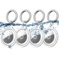 thumbnail image 1 of ShenMo 4 Pieces Watch Case Compatible with Apple Airtag Keychain (White), 4 Pieces Waterproof Airtag Holder with Keychain, Silicone TPU Airtag Case, Lightweight, Suitable for Dog Collars Full Body Protection,, 1 of 5
