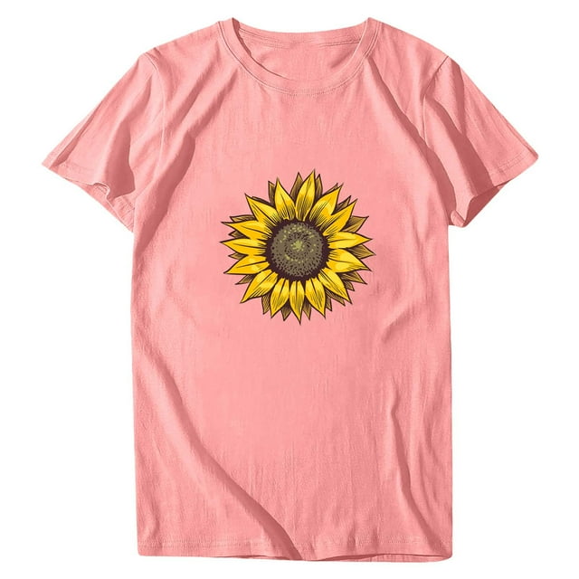 Blusa de manga corta con cuello redondo y estampado de tallas grandes para mujer OAVQHLG3B Store lin121212