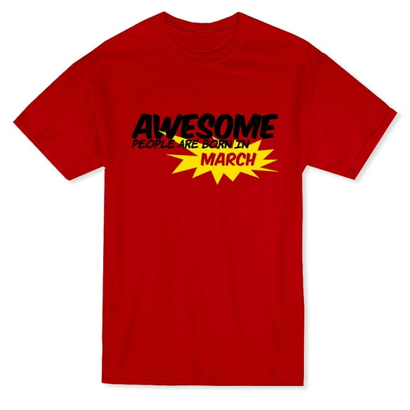 T-shirt Rouge pour Homme Awesome People Are Born In March