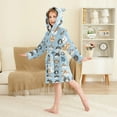 thumbnail image 2 of FORMRS Niños Bathrobe Unisex Hooded Robe Soft Plush Pajamas Sleepwear, Size 2-3T, Vibrant Cute Cat, 2 of 7