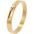 thumbnail image 1 of para niñas adolescentes Brazalete de acero inoxidable chapado en oro de 18 quilates Regalo delicado para mamá y niña, 1 of 4