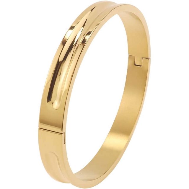 para niñas adolescentes Brazalete de acero inoxidable chapado en oro de 18 quilates Regalo delicado para mamá y niña