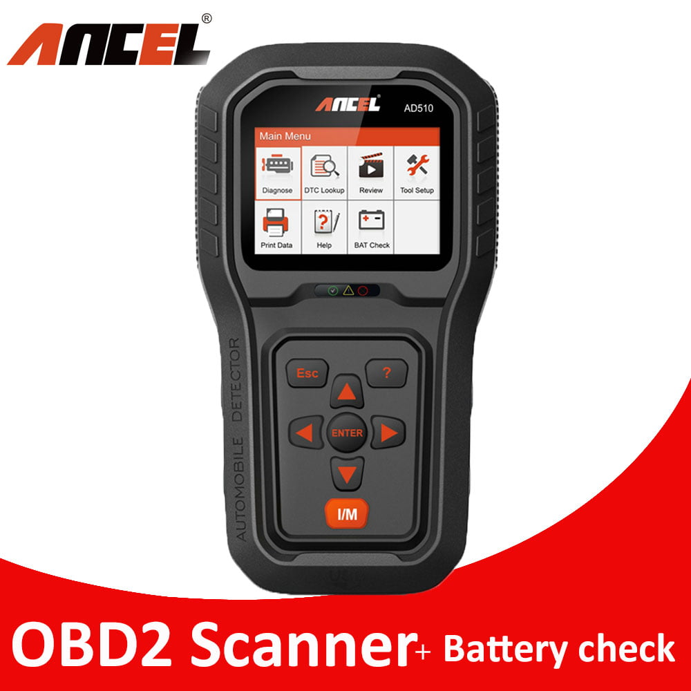 Black ANCEL AD510 Auto Car Diagnostic OBD 2 Scanner Motor Fault Code Reader Automotive Diagnostic Scan Tool with Battery Detection 