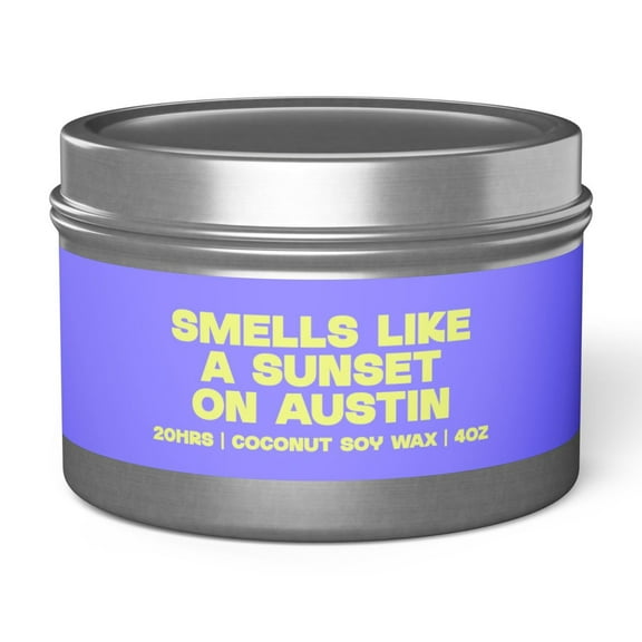 Austin Texas TX Tin Candle Gifts Funny Home Office Decor