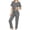 Dark Gray, variant on Women's 3 Piece Pajama Set Short Sleeve Sleepwear Pjs Set Top and Shorts Pants 3PCS Women's Home Casual Pants Tops and Shorts Pajamas Set