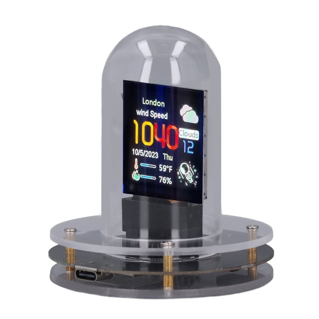 RELOJ DE TUBO DE NIXIE, RELOJ DIGITAL WIFI DE 1.54 PULGADAS IPS 12 24 HORAS PARA ESCRITORIO