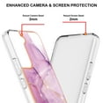 thumbnail image 4 of Allytech Galaxy S22 Plus Case, Pretty Marble Design Heavy Duty Shockproof Hybrid Hard PC Soft TPU Bumper Three Layer Drop Protection Anti-Fall Cover Case for Samsung Galaxy S22 Plus - Lightpurple, 4 of 5