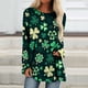 thumbnail image 2 of Camiseta holgada de manga larga con cuello redondo y estampado del Día de San Patricio a la moda para mujer Fridja  czfsfas295, 2 of 5