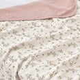 thumbnail image 4 of CREVENT Warm Plush Pink Flowers Muslin Cotton Baby Receiving Blanket, 4 of 7