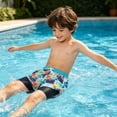 thumbnail image 6 of LRen Boys Swim Trunks with Cooling Compression Liner Quick Dry Bathing Suit Toddler Stretch Swim Shorts, 6 of 7