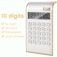 thumbnail image 3 of Calculator, Slim Elegant , Office/Home Electronics, Dual Powered Desktop Calculator, Solar Power, 10 Digits, Tilted LCD Display, Inclined , White, 3 of 8