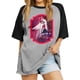 thumbnail image 2 of Hazbin Hotel Moda Mujer Casual Cuello Redondo Impreso Raglan Camiseta de Manga Corta Top Rosa/M, 2 of 6