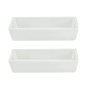 60ml 91x62x19mm Rectangular Boat Sample Holder Porcelain Crucible for Melting Refining 2 Pack