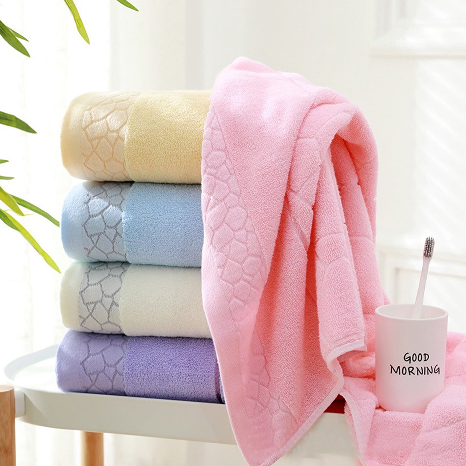 Under $5 Clearance! Bath Towel, InsCrazy 100% Cotton Towel, Thick and Soft, Quick Dry, Highly Absorbent Household Towel for Bathroom, Sport, Wash Face, Large Gift Hand Towel