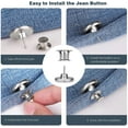thumbnail image 4 of Boutons pour les Jeans, 8pcs Sans Couture et Sans Outils Boutons de Jean Instantanés pour Pantalons, Boutons de Remplacement, Clips de Bouton, Installation Simple, Réutilisables et Réglables, 4 of 7