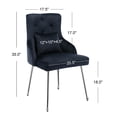 thumbnail image 4 of Foredo Velvet Dining Chairs, Modern Upholstered Dining Chairs with Pillow and Metal Legs, Tufted Side Chairs for Living Dining Room, Dark Blue, 4 of 9