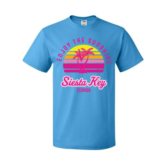 Inktastic Summer Enjoy the Sunshine Siesta Key Florida in Pink T-Shirt