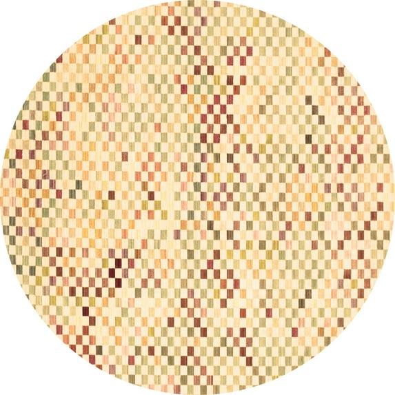 Ahgly Company Indoor Round Abstract Brown Contemporary Area Rugs, 8' Round