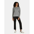 thumbnail image 4 of Time and Tru Women's and Women's Plus Waffle Stitch Sweater with Long Sleeves, Midweight, Sizes XS-4X, 4 of 5