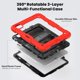 thumbnail image 3 of Funda para iPad Pro de 11 pulgadas (M4) 5.ª generación 2024, funda protectora resistente a los golpes con protector de pantalla, soporte giratorio de 360°, correa para mano/hombro, 3 of 9