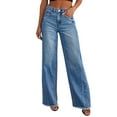 thumbnail image 2 of WILLBEST Jeans Mujer Pantalones Vaqueros Anchos de Pierna Ancha para Mujer, de Cintura Alta, Cómodos, Elásticos, Lavados, Casuales, de Corte Holgado, a La Moda Grande, 2 of 7