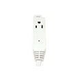 thumbnail image 4 of 6Ft 16 AWG Grounded 3-Outlet Flat Angle Extension Power Cord White, 4 of 6